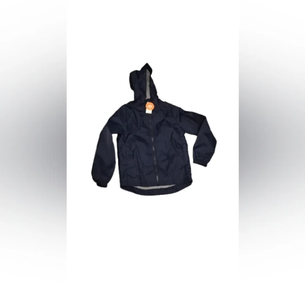 NWT Children Place Boys Water Wind Resistant Hooded Rain Coat Sz M 7/8